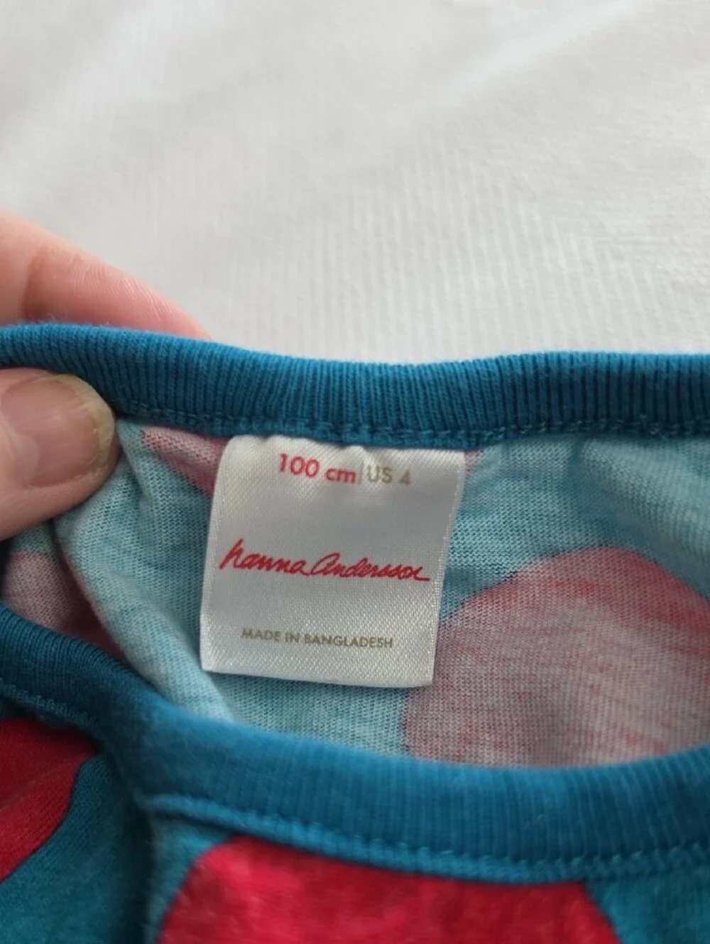 HANNA ANDERSSON | Apple Print Pocket Long Sleeve Cotton Dress Dark Teal | 4